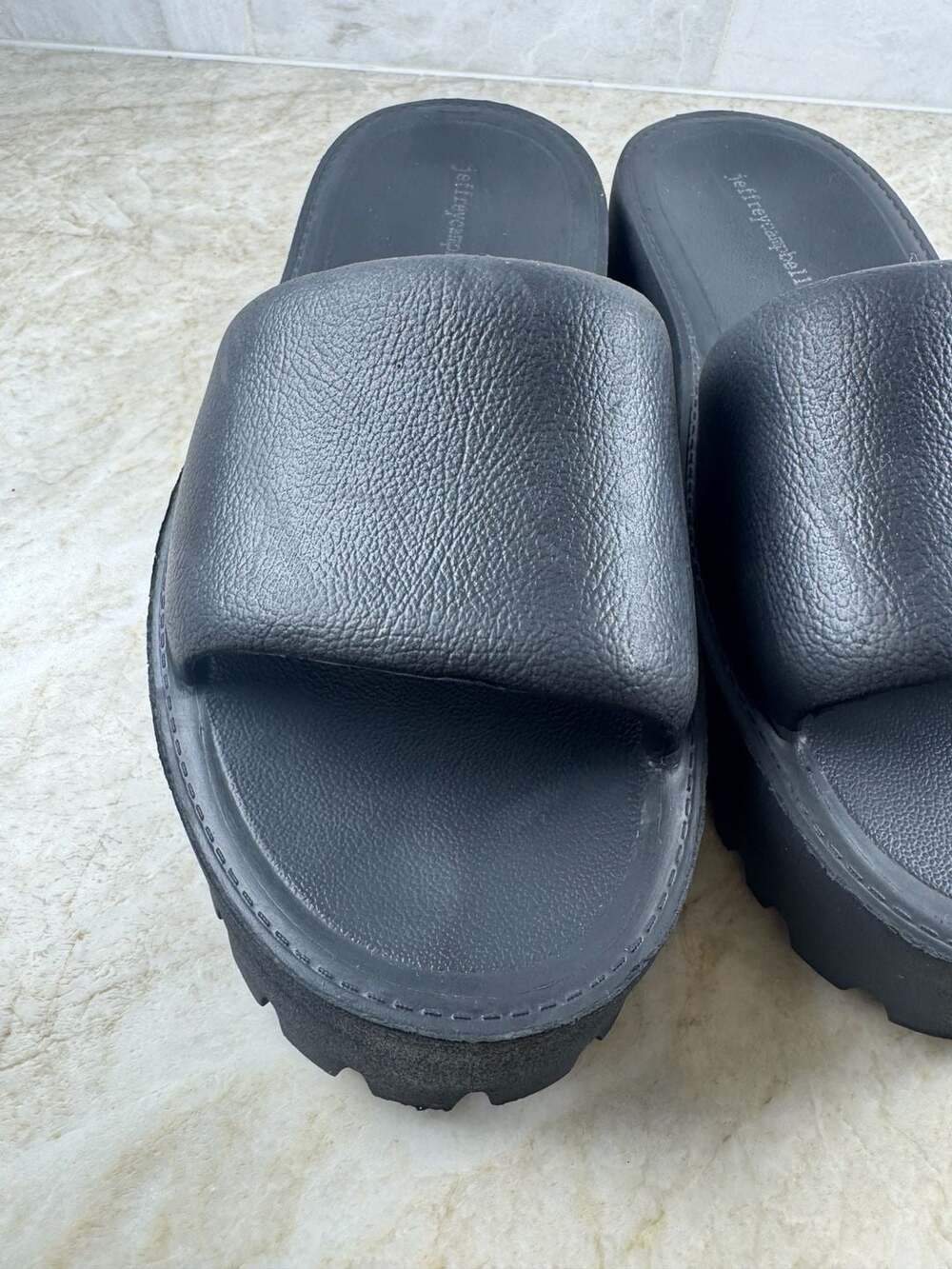 Jeffrey Campbell Summertime Platform Slide Sandals Black Lug Sole Women’s 11 - Picture 12 of 14